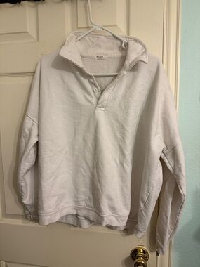 Brandy Melville White Polo Sweatshirt